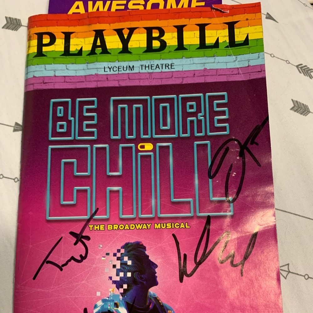 Be More Chill 2019 pride signed playbill.
